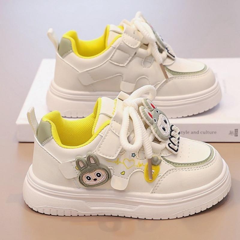 Girls' Cartoon Soft-soled Sports Shoes Fashionable and Versatile Breathable White Shoes