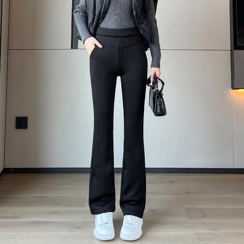 

Women s Lambswool Wide-Leg Pants: 2026 Autumn/Winter One-Piece, Plus Velvet, Thick, Warm Mother s Pants S 80-98 lbs