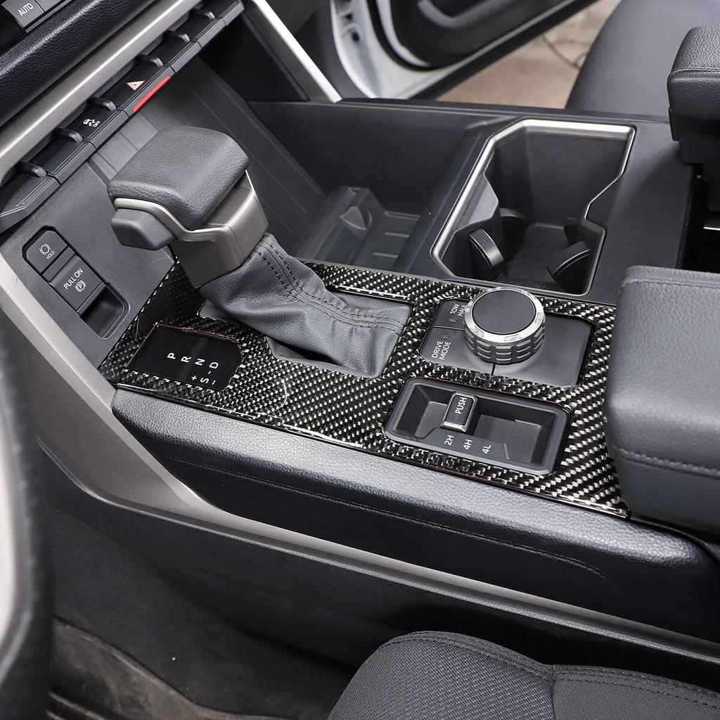Carbon Fiber Gear Shift Panel Trim Interior Cover For Toyota Tundra XK70 22-24