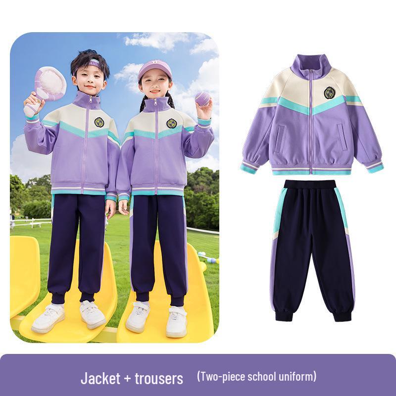 Girls' Kindergarten Academic Style Uniform: Spring/Autumn Three-Piece Set for Primary School Students - Performance & Sportswear