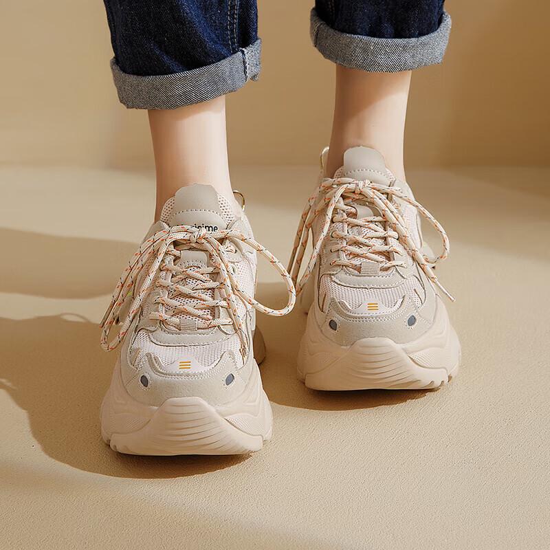 Agsdon Women s Chunky Platform Casual Sneakers 38
