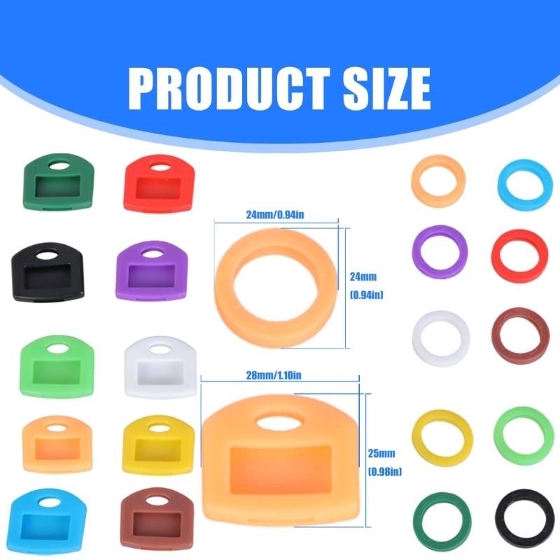 Silikonnyckelmarkörer Identifierare Skydd I Blandad Färg För Effektiv Nyckelorganisation Har Rund Och Fyrkantig Form