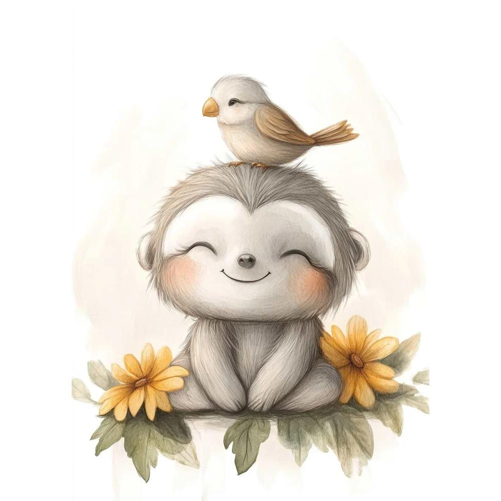 Boho Style Cartoon Animal Illustrations Posters Prints Canvas Painting Wall Art Picture Living Room Home Baby Room Nursery Decor