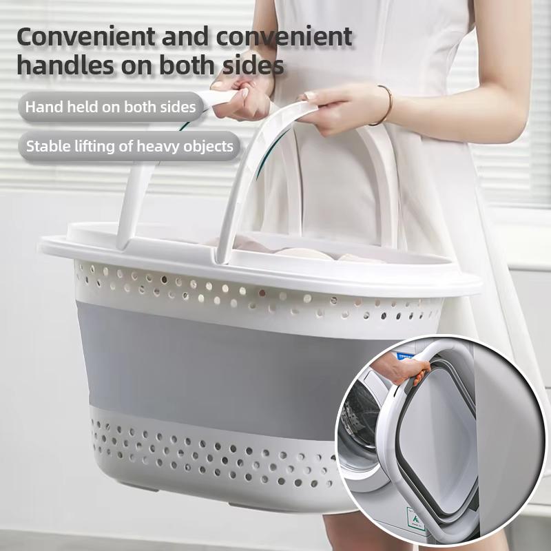 Collapsible Plastic Laundry Basket Folding Pop Up Bathroom Dirty Clothes Basket Household Plastic Large Storage Container