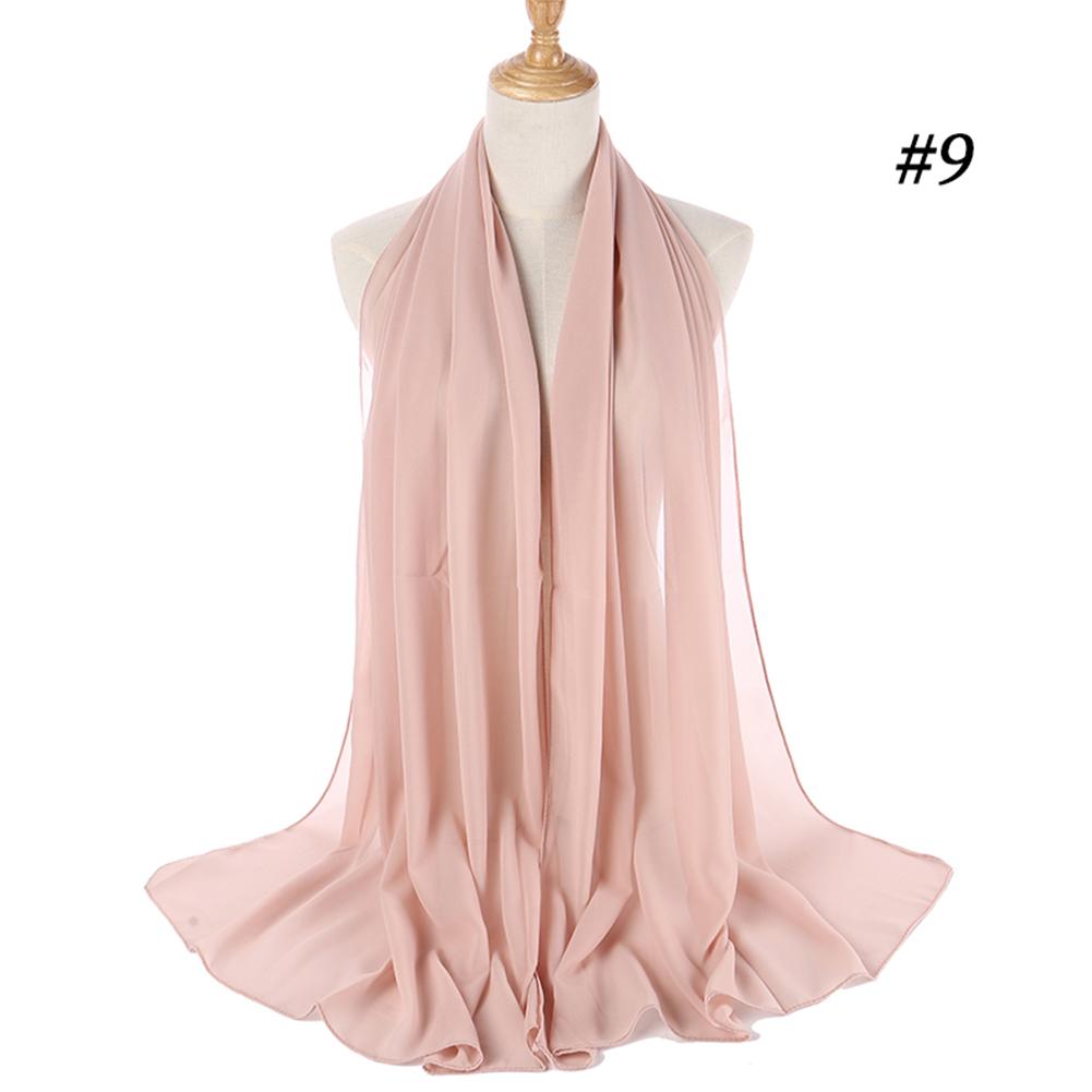 Solid Color Bubble Chiffon Muslim Hijab Wrap Shawl Scarf 70*175CM