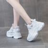 6CM Erhöhung Damen Sneaker mit dicker Sohle Frühling und Herbst Mode Outdoor Weiß Rutschfest Schnürschuh Atmungsaktiv Damen 35-40