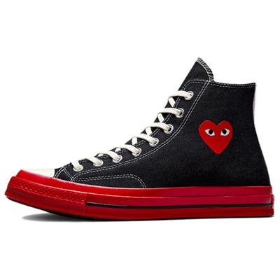 Chuck Taylor All Star 70 Hi Comme Des Garcons Play Svart Röd Mellansula