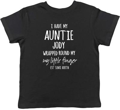Personalised I Have My Auntie Wrapped Around My Little Finger Kids T-Shirt