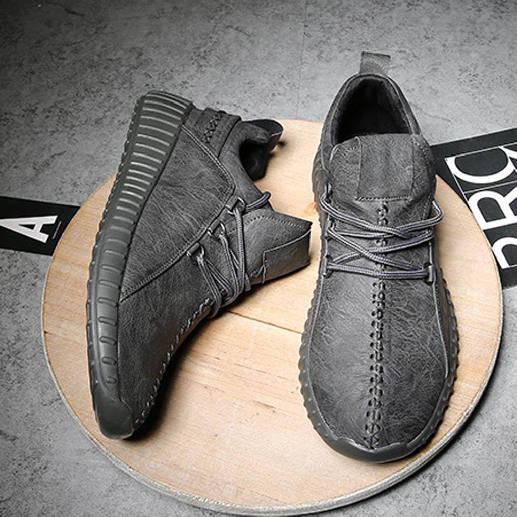 Men Sport Sneakers Outdoor Work PU Leather Waterproof Lace Up Round Toe Shoesbuy at a low