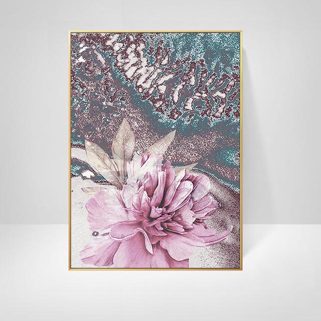 Pink Peony Flowers Paintings Posters Nordic Home Decor Oil Painting Posters And Prints Living Room Home Decor Canvas Wall Art