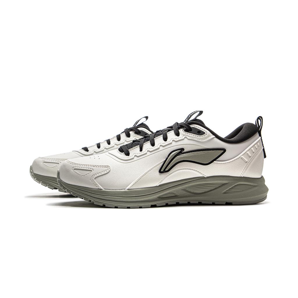 Li Ning Trendige Mode Vielseitig Klassisch Stoßdämpfend Rutschfest Abriebfest Low-Top Freizeit Laufschuhe Herren Sneaker Beige Schwarz Grün AGLU313-4