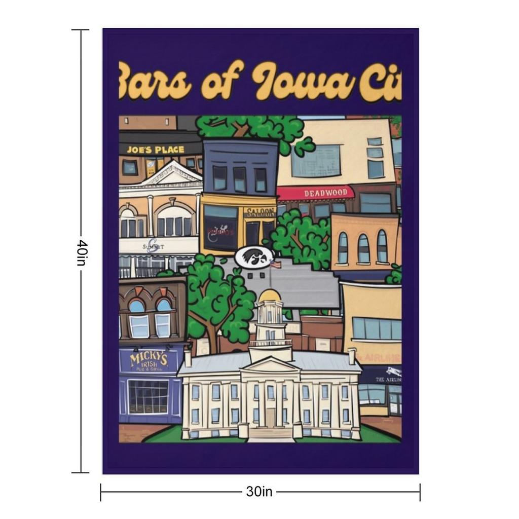 Bars of Iowa City Throw Blanket Hairy Plush Beautifuls Cosplay Anime Blankets