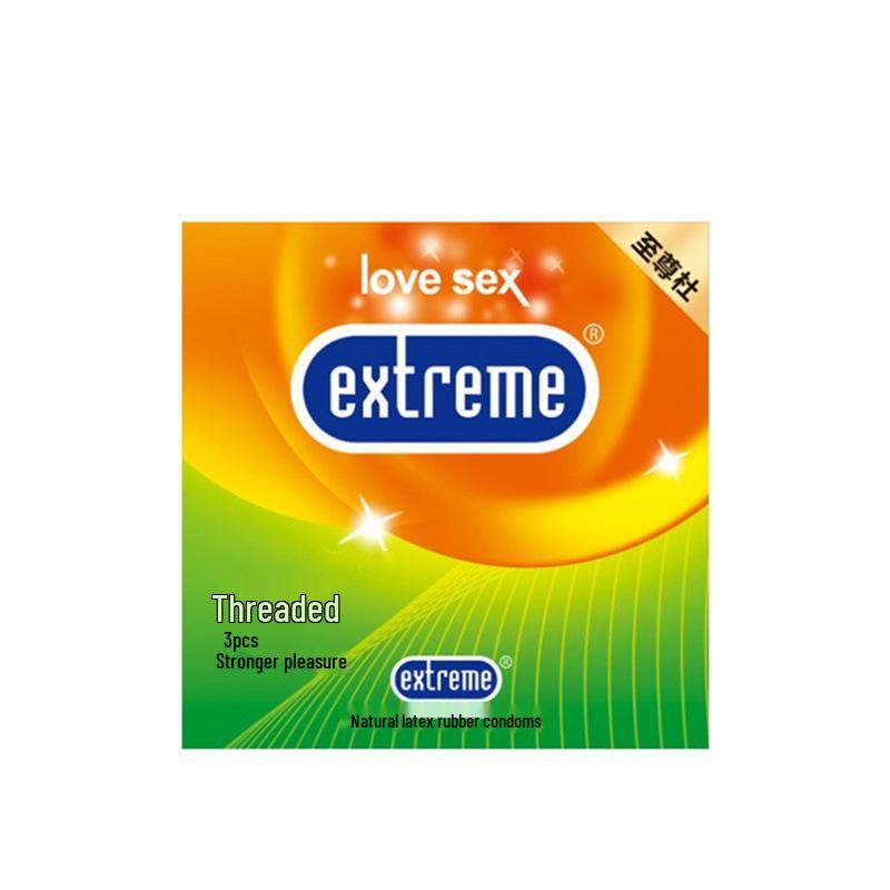 Adult Supreme Ultra-Thin Condoms with Granules, Medium Size, 12-Pack