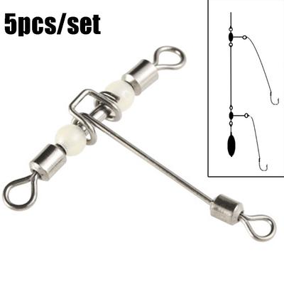 Trident Splitter 3 Way Connector T-shape Fishing Swivels Luminous Rolling Swivel with Pearl