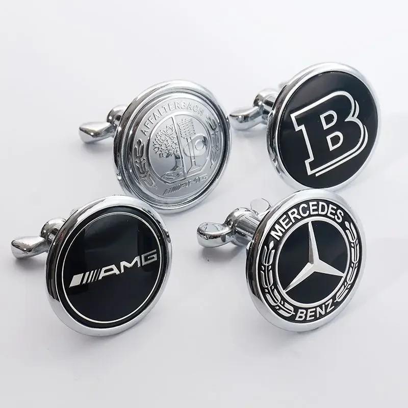 EOV2  45mm Car Front Emblem Badge Modified Bonnet Chrome Hood Cover for Mercedes Benz AMG W203 W204 C E S Class W210 W211 W220