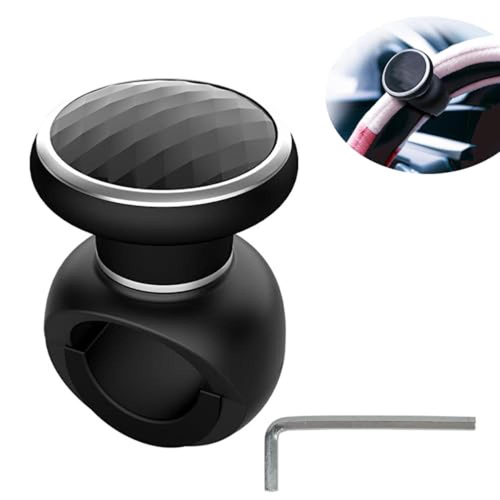 Car Steering Wheel Spinner Knob ABS Premium Black Assist Ball Grip Booster For Truck SUV Sedans Easier Parking Steering Controls