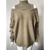 Autumn and Winter Women's Strapless High Neck Loose Large Version of The Knitted Sweater