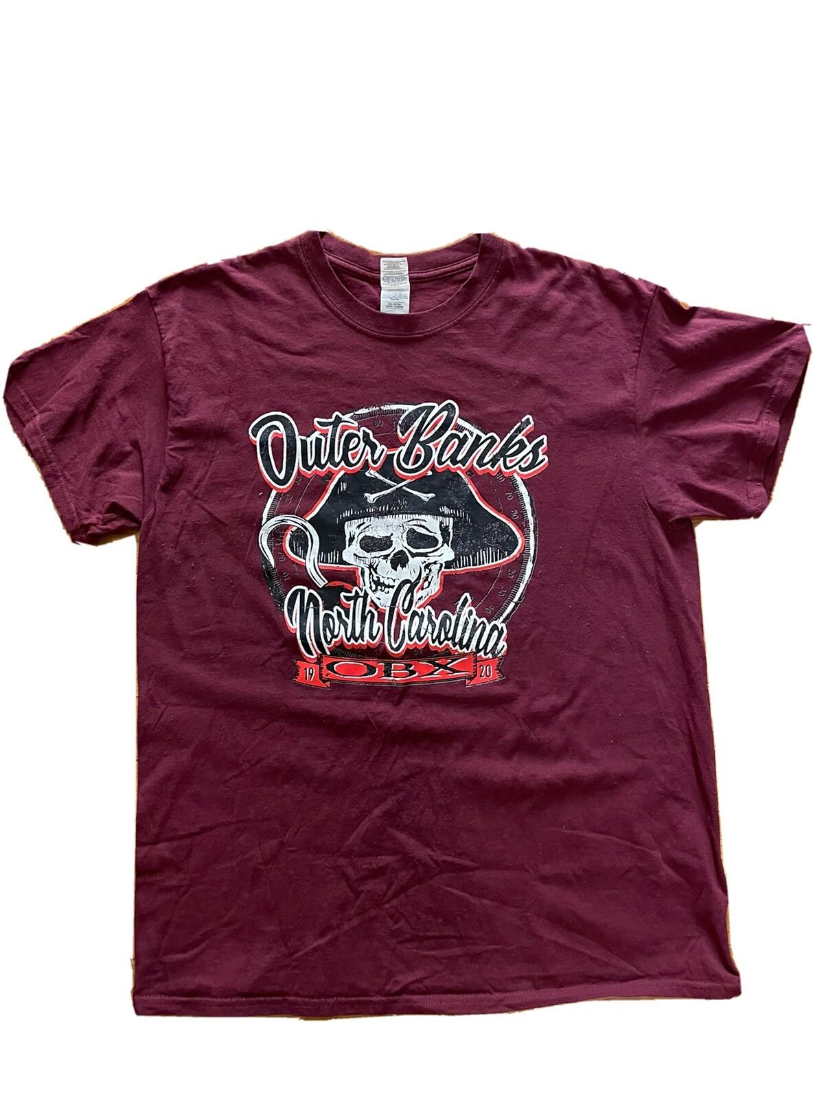 Vintage Outer Banks OBX North Carolina Pirate Skull T-Shirt - Netflix Size Large S разноцветный