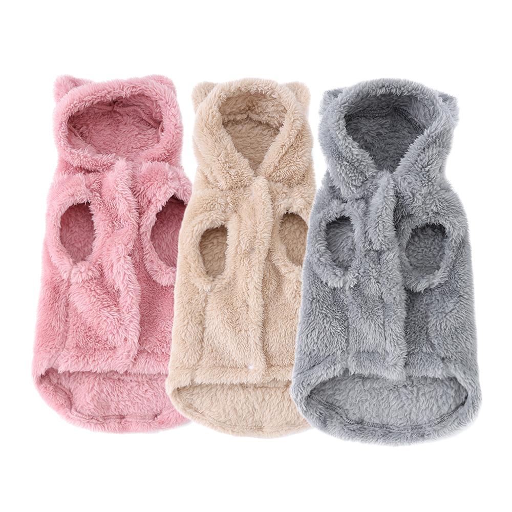 Fleece Cats Hoodie Winter Warm Clothes For Small Medium Dogs Cat Cute Hooded Puppy Kitten Coat Sweater Chihuahua Yorkie Costume