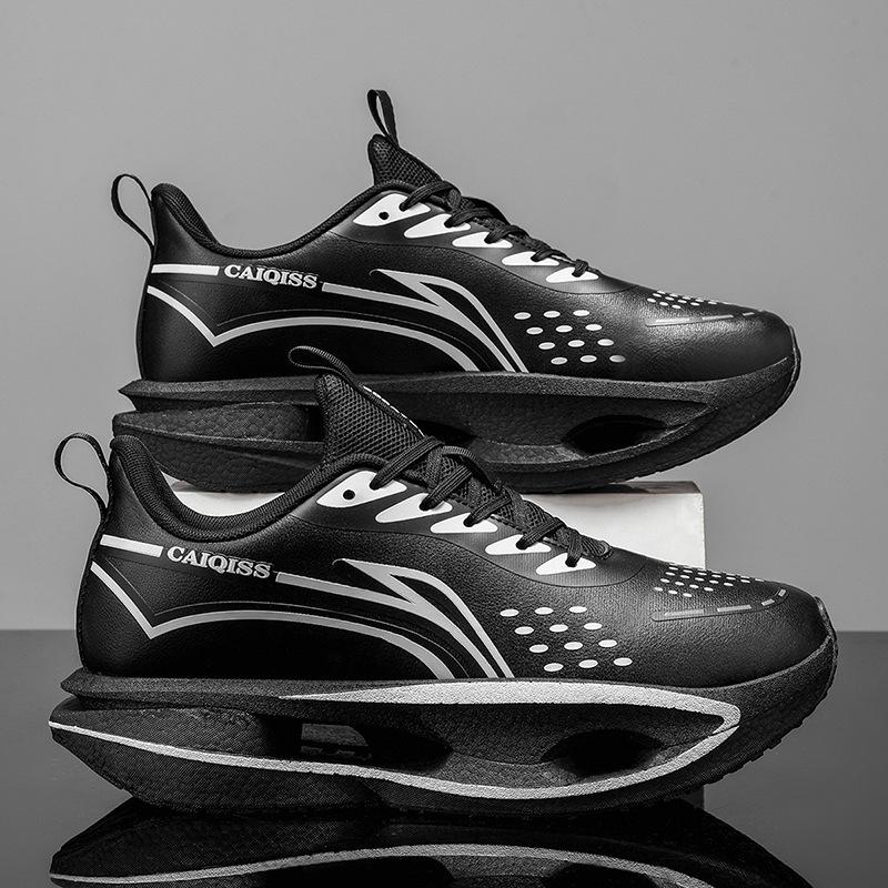Men s Versatile Leather Running Shoes - Autumn/Winter 2025, Shock Absorption & Thick Sole Design 36