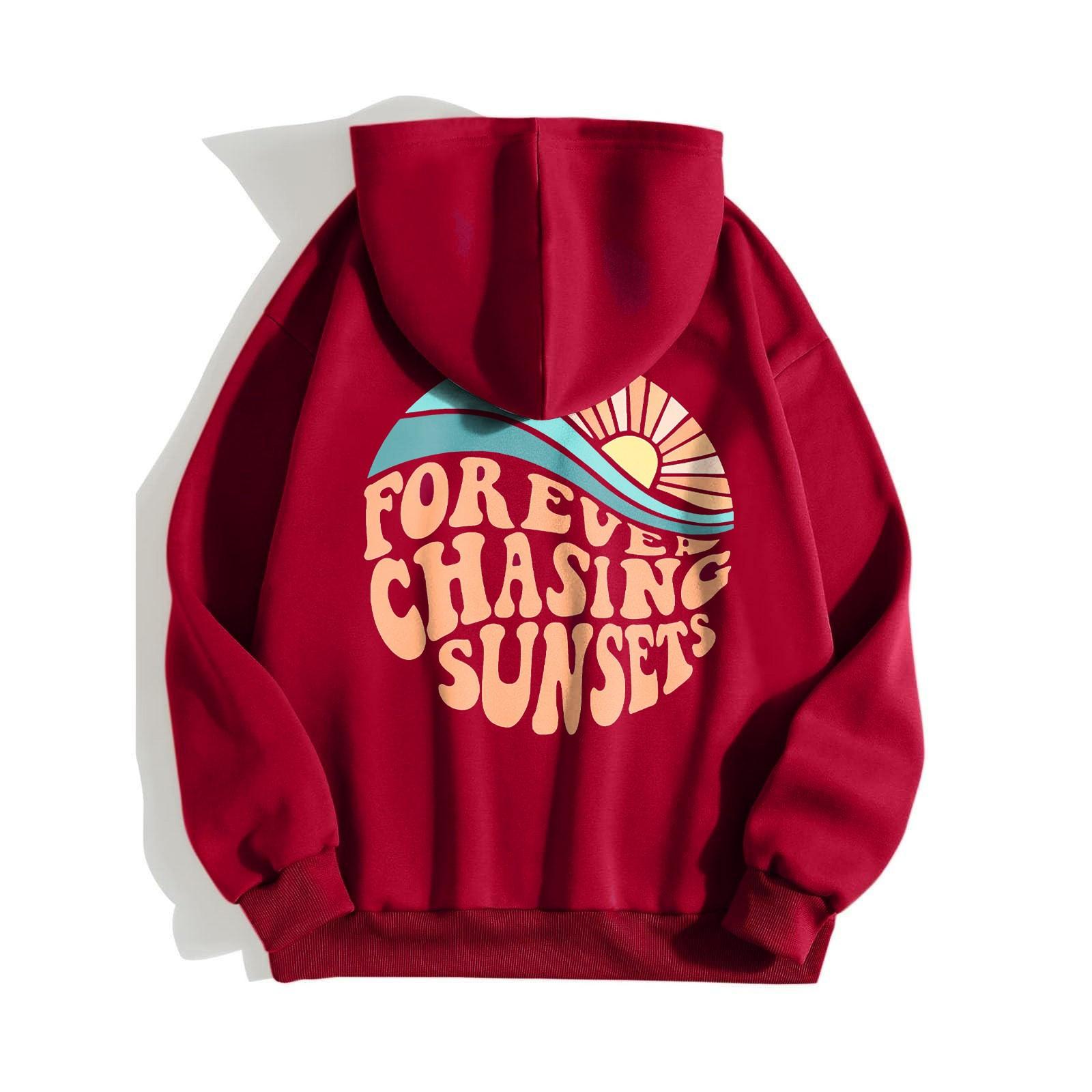 

Женские толстовки оверсайз, пуловеры, толстовки, флисовые свитера с длинными рукавами и карманами, зимне-осенние наряды XL красный