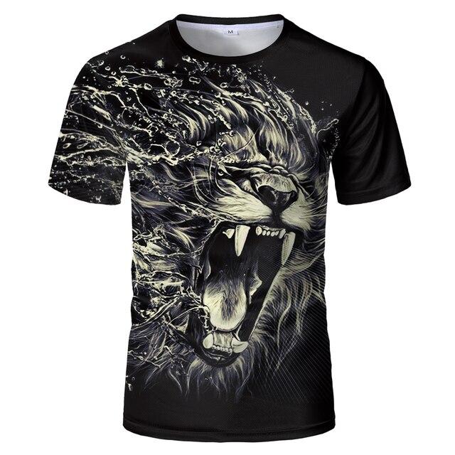 Fashion 3d T-shirt Animal Lion Shirt Camiseta 3d T Shirt Men Funny T Shirts Mens Clothing Casual Fitness TeeTop Tiger Tshirt