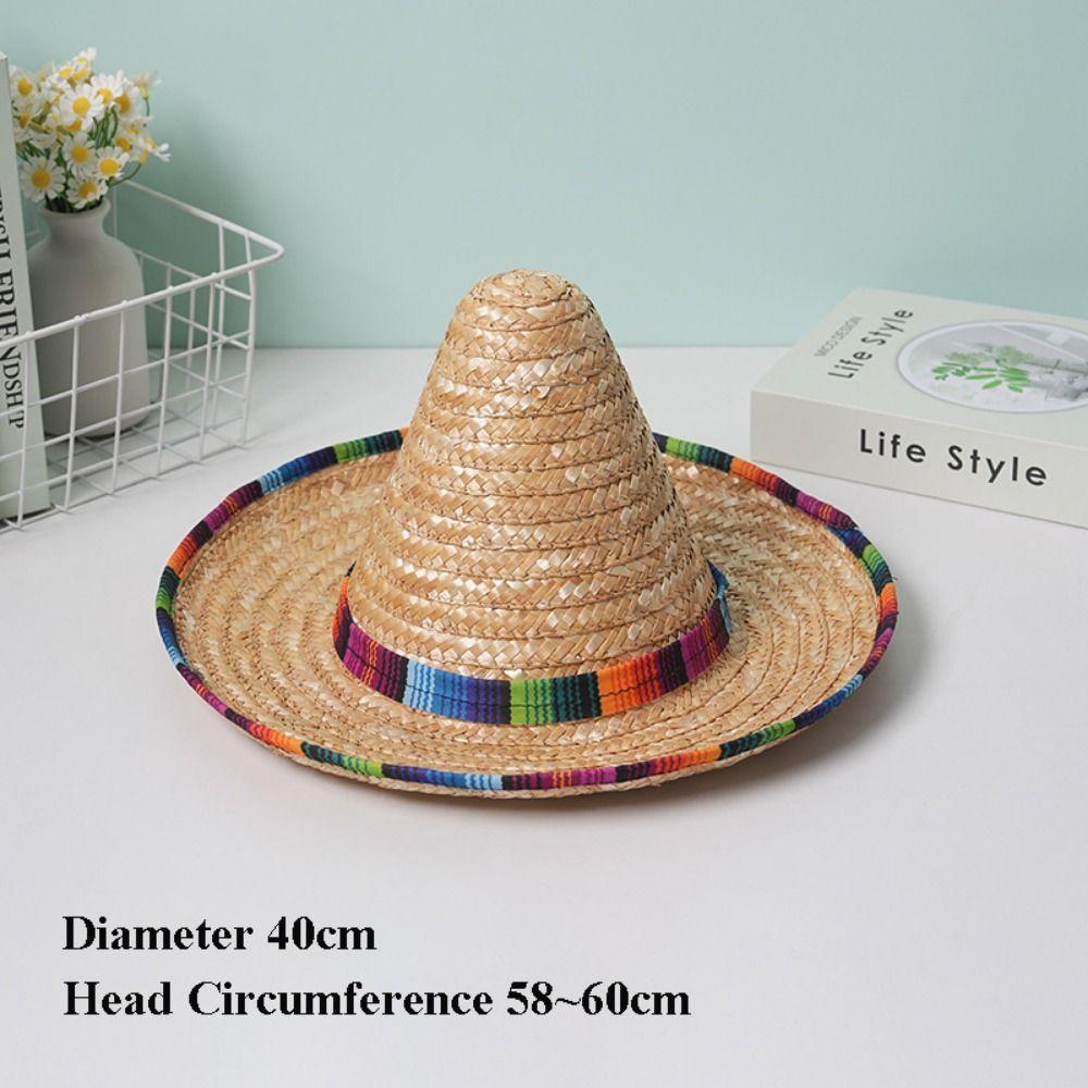 Unisex Mexican Beach Hat Sunscreen 58~60cm Sunscreen Hat Children's Performance Flavors Halloween Hat Men Women Outdoor