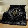 Masonic Symbol Pattern Blanket Bedroom Blanket for Livingroom Couch Lunch Break Soft Throw for Friend's Festival Gift