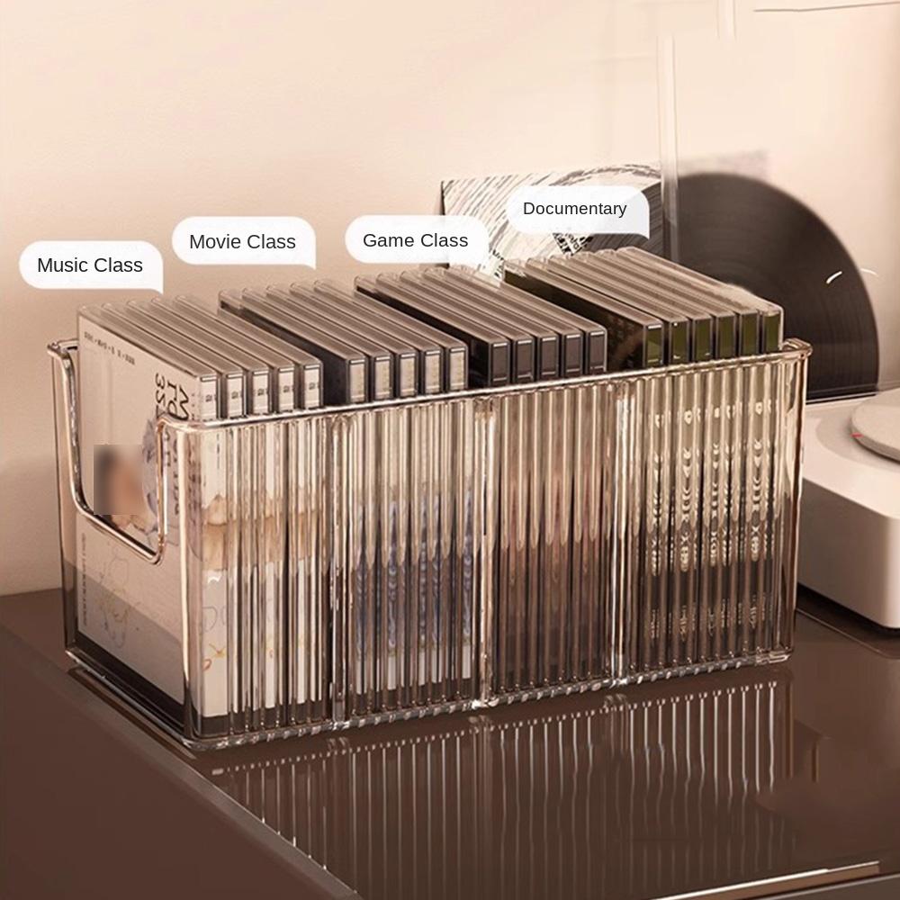 4 Compartment Vinyl Record Display Boxes Spacious CD Storage Case Clear DVD Holder  Optical Disc