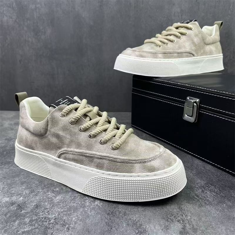 Men's Shoes Spring New Casual Canvas Shoes Men's Breathable Soft Sole Trendy Comfortable and Fashionable Sports Men's Board Shoes