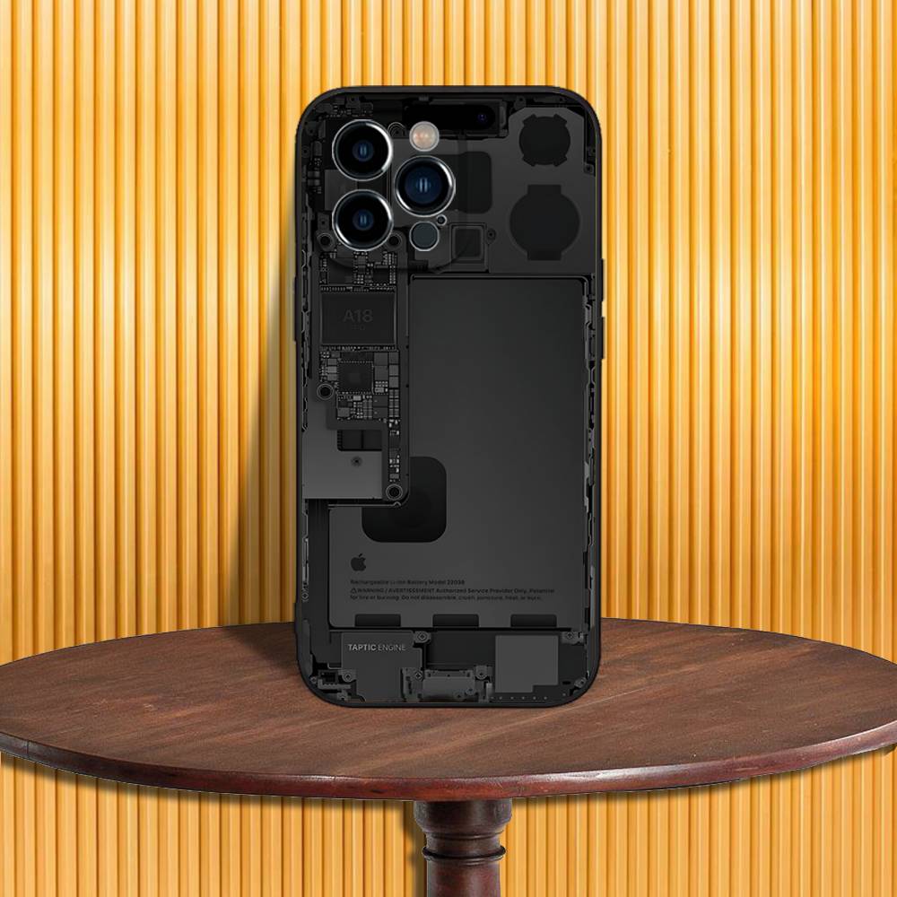 

Материнская плата с процессором A18, чехол для телефона iPhone 17, 16, 15, 14, 13, 12, 11, Pro, Max, Plus, X, XS, SE4, E, Mini, Мягкий черный чехол iPhone16promax
