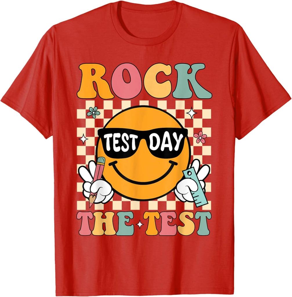 Rock The Test Testing Day Retro Motivational Teacher Unisex T-Shirt