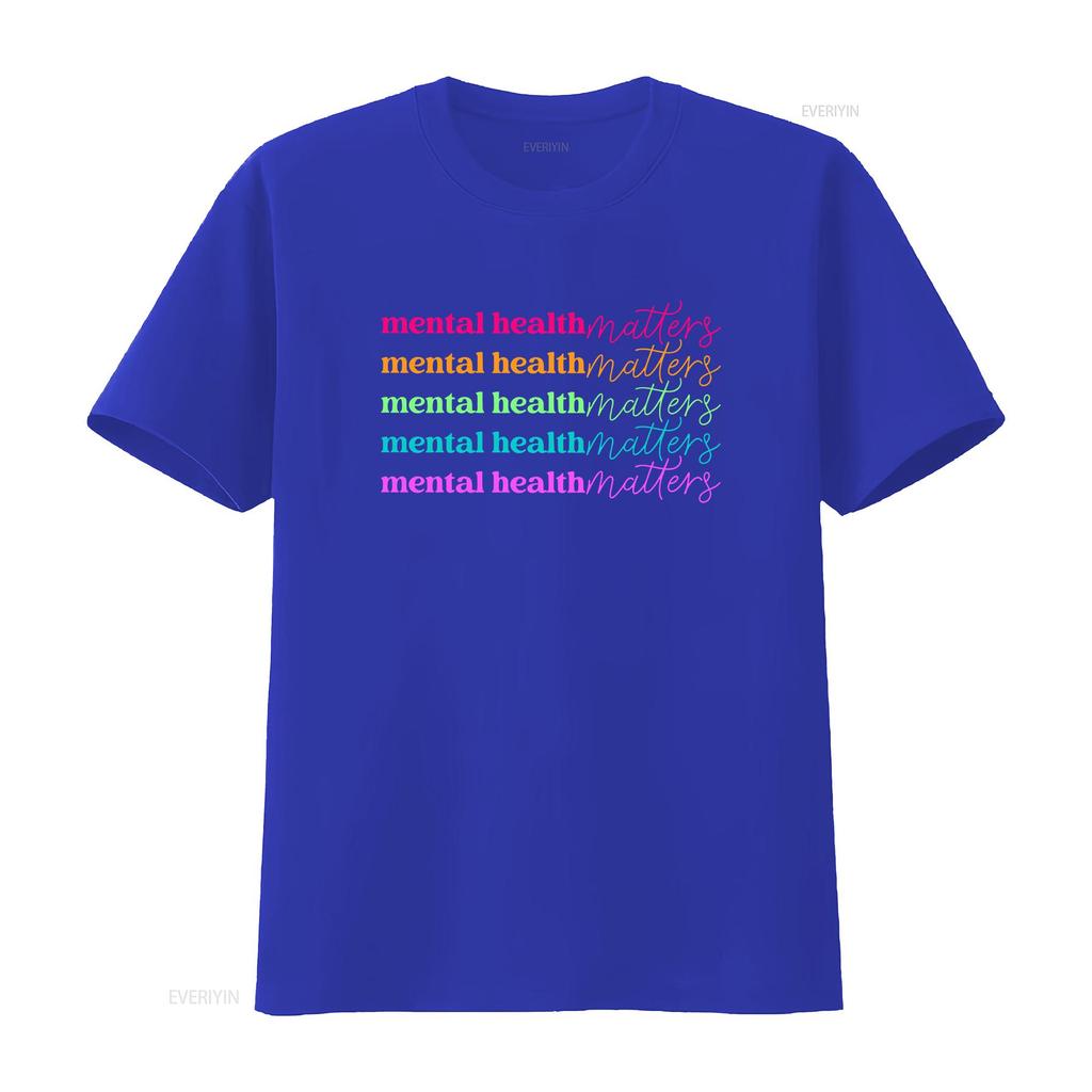 Mental Health Matters T Shirt Anxiety TherapisT Inspirational Depression Motivational PsychologisT vintage Washed fashion homme