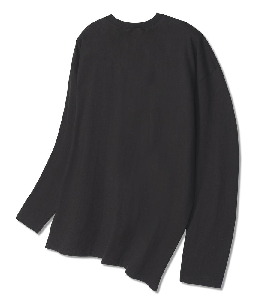 Wibelibellyu Plain Oversized 16-Count Long Sleeve T-Shirt Dark Gray (Ribbed Sleeve Option)