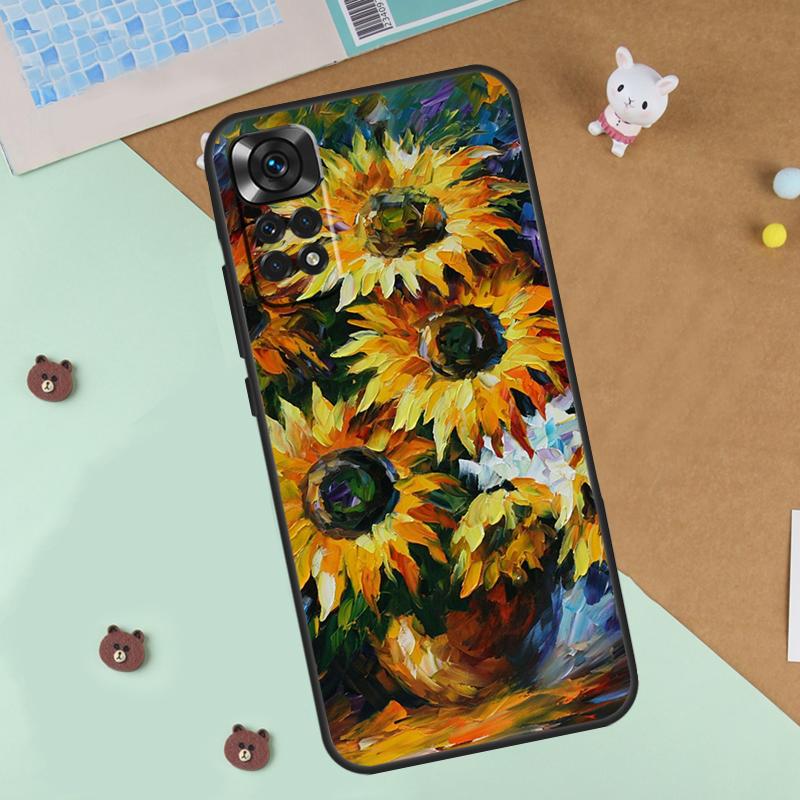 Oil Painting Boho Flower Art Case For Xiaomi Redmi 14C 10C 12C 13C Cover For Redmi Note 13 Pro 14 9 10 11 12 10S 11S 12S