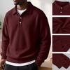 Men's Casual Long Sleeve Knit Shirt Color for Athletic Wear