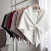 Damen Übergroßer Koreanisch Inspirierter Dreiecksschal & Cape - Elegant Einfarbig Winterliche Wärme, Weiche Wärme für Büro, Party