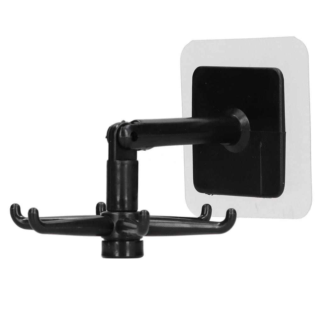 No Punch Unique Shape Hook Rotatable Storage Holder Wall Hanger for Home Bathroom(White )