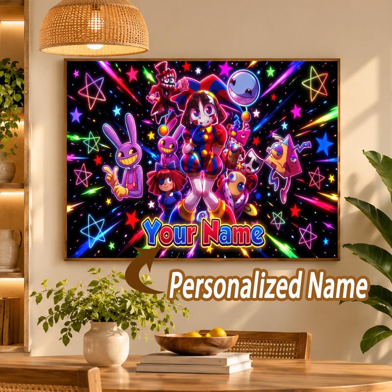Custom Name The Amazing Digital Circus 5D Diamond Painting Personalized Full Drill Diamond Art Kit Gift
