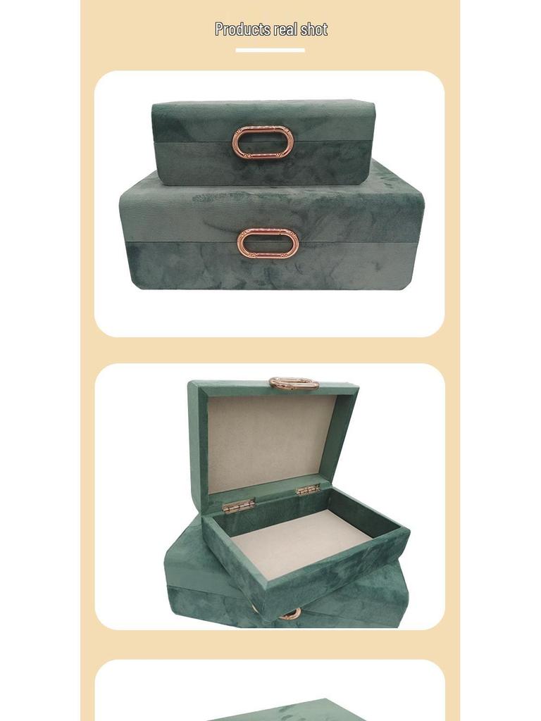 New Chinese Minimalist Jewelry Storage Box: Leather, Wood, Metal Design