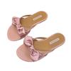 Fashion Fashion Flat Bow Slippers Summer New Round Toe Open Toe Thin Strap Soft Sole Non-slip Wear-resistant Flip-flops