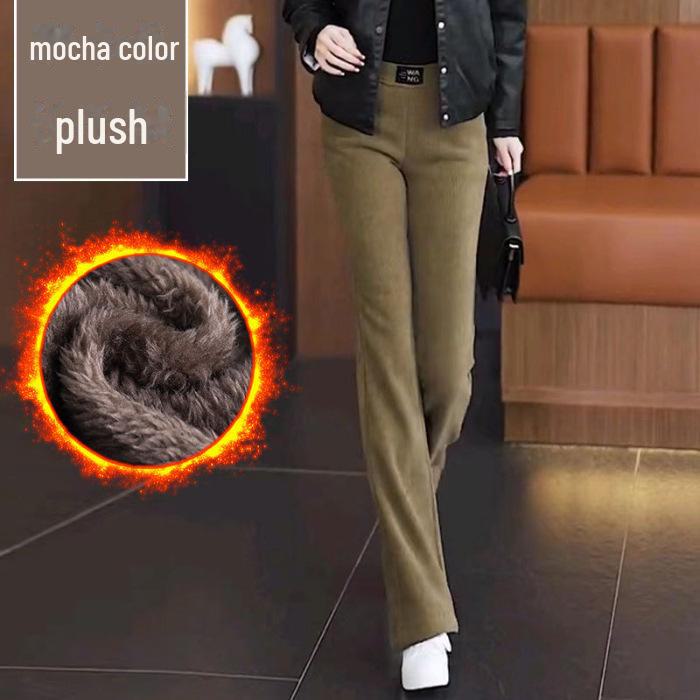 2024 Autumn/Winter Velvet High Waist Slim Flared Pants