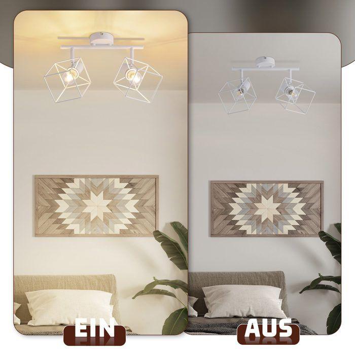 Spot de plafond - NETTLIFE - 2 ampoules E14 - Blanc - Pivotant 350° - Métal