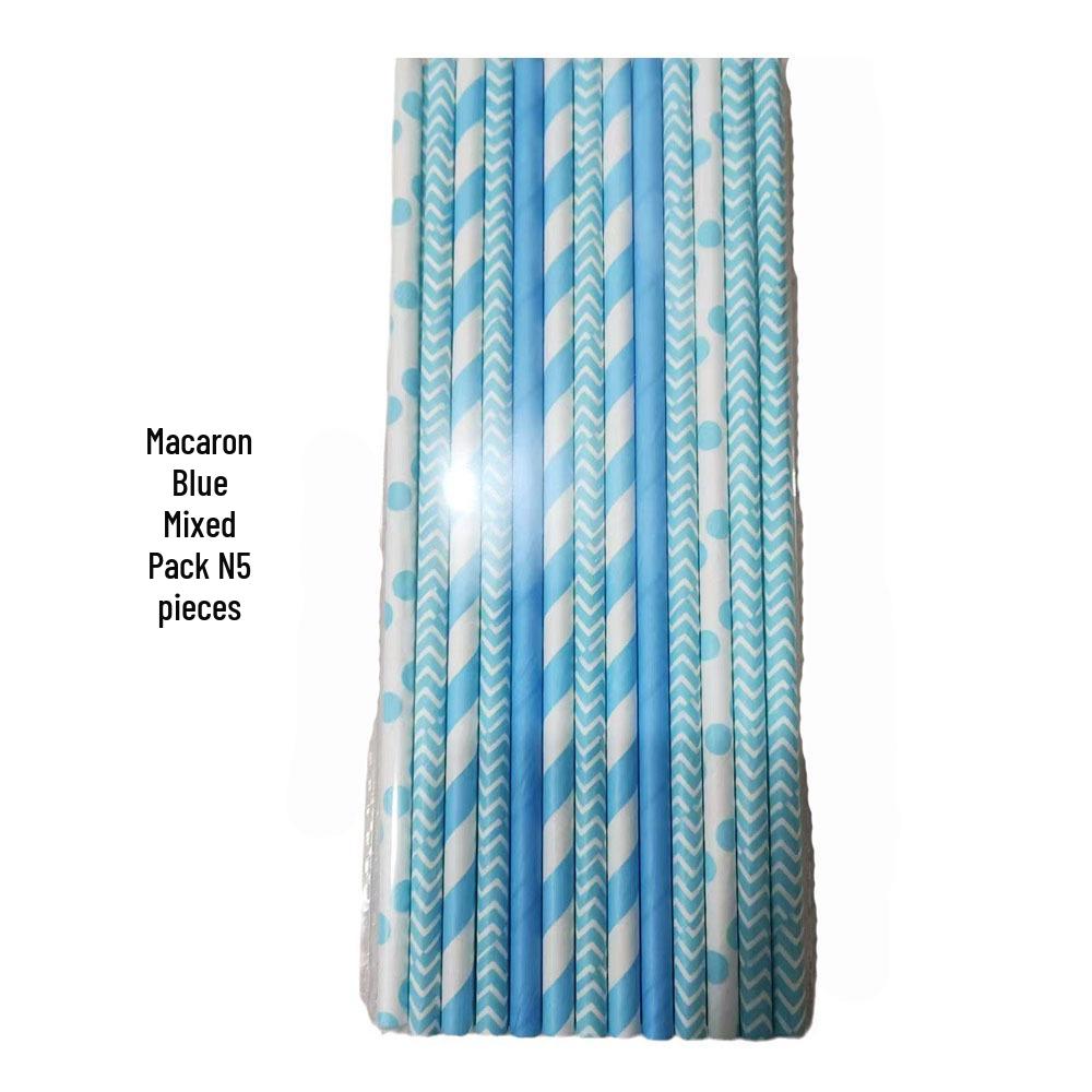 Individually Wrapped Biodegradable Striped Paper Straws