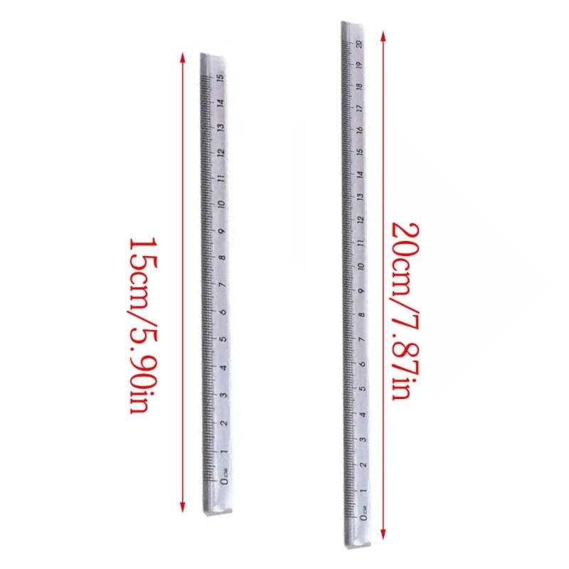 2Pcs Clear Triangular Scale Ruler 15cm 20cm Plastic Drawing Ruler Geometry Tool for Measuring Engineering Drawing