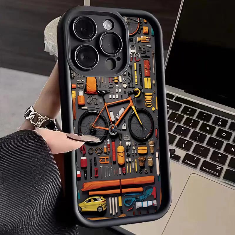 

Repair Kit Pattern Silicone Soft Phone Case for iPhone 16 Pro Max 15 Plus 14 13 12 11 16E 17 Air X XR XS Max 7 8 Soft Cover iPhone 7 Plus