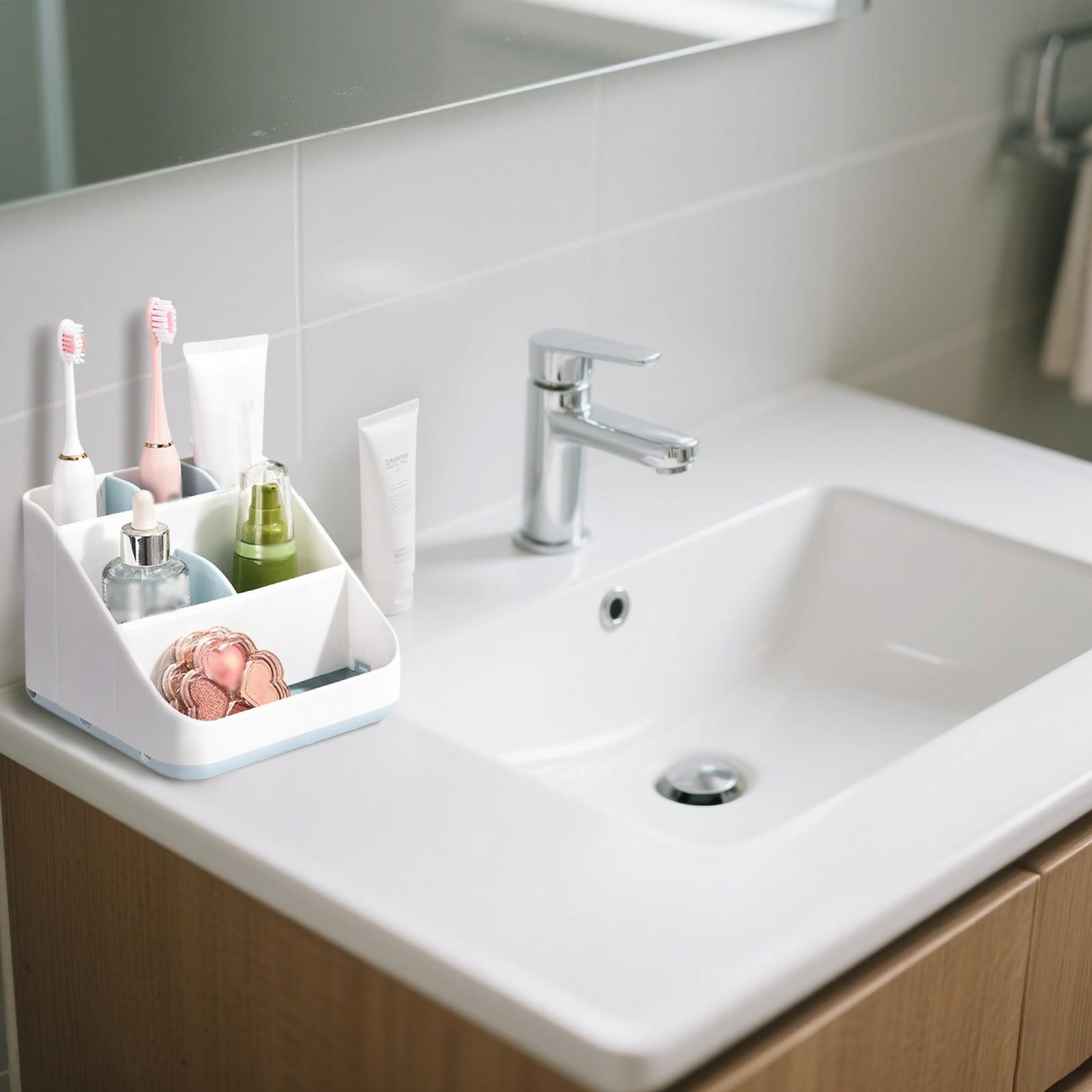 

Six- Toothbrush Box Desktop Classification And Organization Multi-functional Storage Box Large Capacity Bathroom Toothbrush Holder Soap Box One Size синій