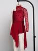 Jenter Lyrisk Dansedrakt Halv Blomsterblondetopp Asymmetrisk Kant Boyshorts Ett Stykke Jumpsuit for Danseopptreden