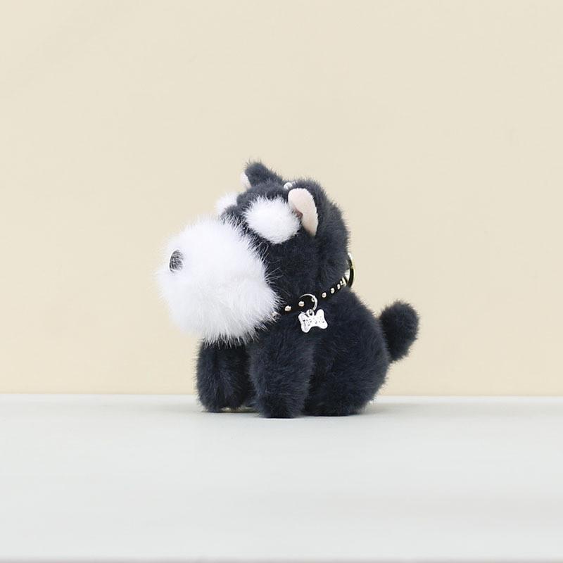 Keychain Plush Schnauzer Pp Cotton Stuffed Animal For Bag Decoration  Animal