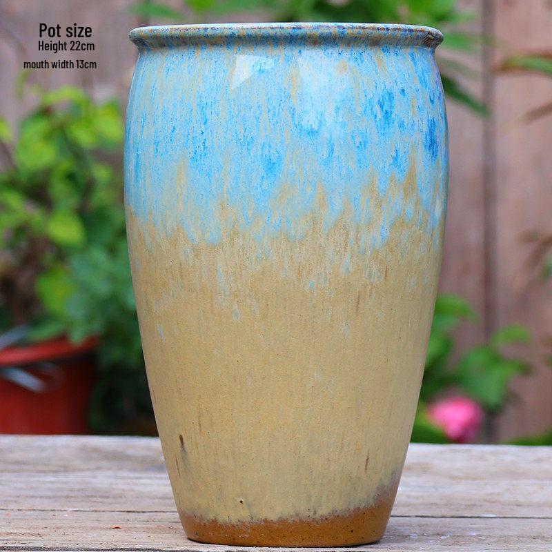 Handmade Coarse Ceramic Succulent Planter, Orchid Breathable Zisha Pot, Old Tree Design, Tall Rose Pot.